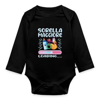 Sorella Maggiore 2023 - Baby Bio-Langarm-Body - Schwarz - Vorne