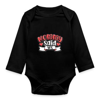 Mama hat ja gesagt - Baby Bio-Langarm-Body - Schwarz - Vorne