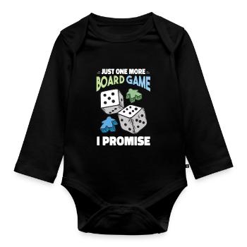 Funny Board Game Lover Cartoon - Organic Longsleeve Baby Bodysuit - black - Front