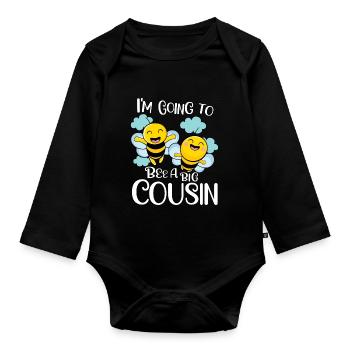 Going To Be A Big Cousin Bee Promoted To Cousin - Organic Longsleeve Baby Bodysuit - black - Front