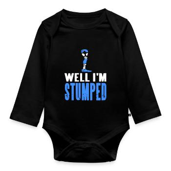 Well I'm Stumped Retro Funny Prosthesis T-Shirt - Organic Longsleeve Baby Bodysuit - black - Front