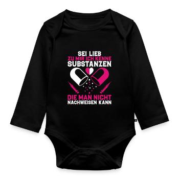 Sei Lieb Apothekerin Substanzen - Baby Bio-Langarm-Body - Schwarz - Vorne