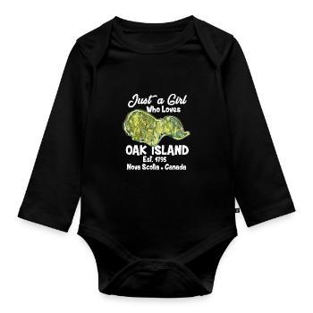 Oak Island / Treasure Hunting Oak Island Mystery - Organic Longsleeve Baby Bodysuit - black - Front