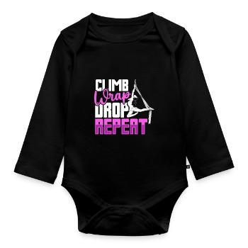 Climb Wrap Drop Repeat - Yoga aérien - Body Bébé bio manches longues - noir - Devant