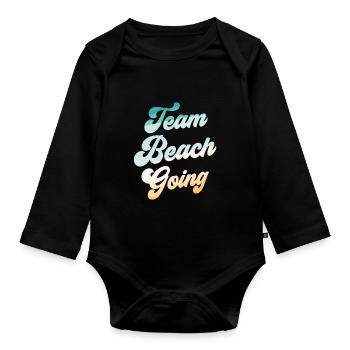 Team Beachgoing Strandurlaub Strand Strandgänger - Baby Bio-Langarm-Body - Schwarz - Vorne