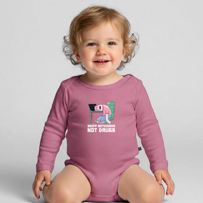 Hacker Programmer Developer Computer Science Organic Longsleeve Baby Bodysuit
