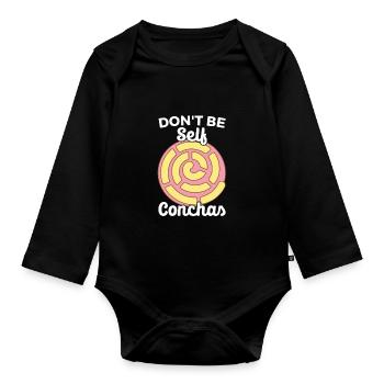 Conchas Pan dulce Latina Espagnol - Body Bébé bio manches longues - noir - Devant