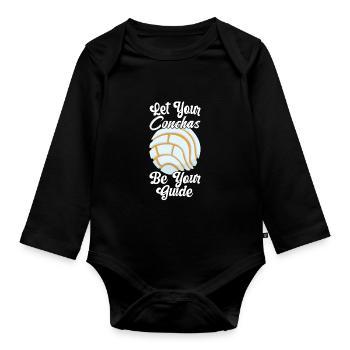 Conchas Pan dulce Latina Espagnol - Body Bébé bio manches longues - noir - Devant