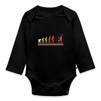 Wall climbing Bouldering rock face - Organic Longsleeve Baby Bodysuit - black - Front