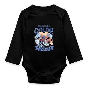 My favourite color is winter - Schneemobil - Baby Bio-Langarm-Body - Schwarz - Vorne
