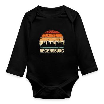 Regensburg - Baby Bio-Langarm-Body - Schwarz - Vorne