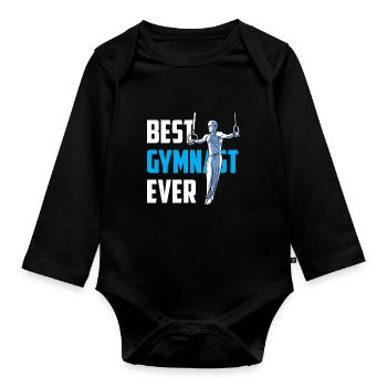 Bester Turner Aller Zeiten Gymnast Gymnastik - Baby Bio-Langarm-Body - Schwarz - Vorne