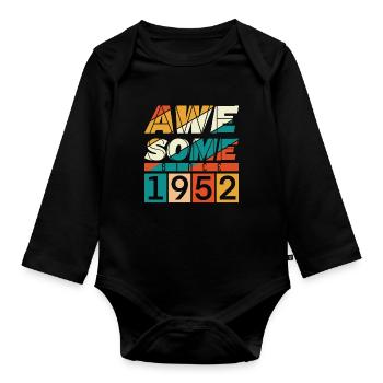 1952 Anniversaire Né Année de naissance millésime - Body Bébé bio manches longues - noir - Devant