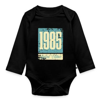 1985 Anniversaire de naissance Année de naissance - Body Bébé bio manches longues - noir - Devant
