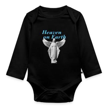 Heaven on earth statue - Baby Bio-Langarm-Body - Schwarz - Vorne