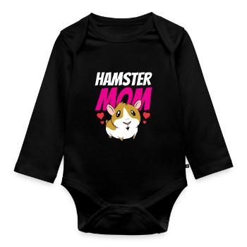 Hamster Mom Owner Pet Sweet - Organic Longsleeve Baby Bodysuit - black - Front