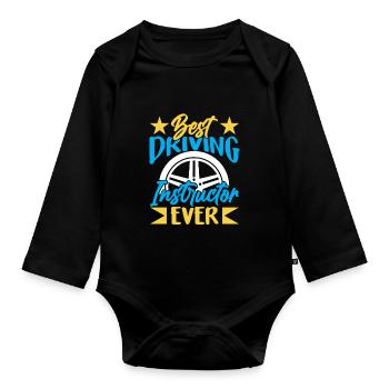 Bester Fahrlehrer Aller Zeiten Beruf Fahrschule - Baby Bio-Langarm-Body - Schwarz - Vorne