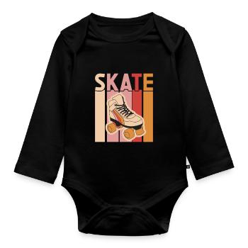 Patins - Body Bébé bio manches longues - noir - Devant