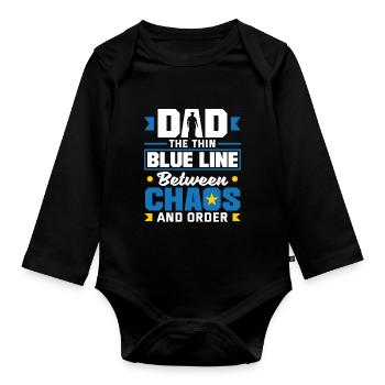 Papa le protecteur Fête des pères Design pour - Body Bébé bio manches longues - noir - Devant