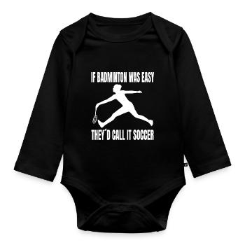 Badminton Badminton Badminton Squadra di badminton Fan del badminton - Body ecologico per neonato a manica lunga - nero - Fronte