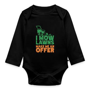 Mowing - Organic Longsleeve Baby Bodysuit - black - Front