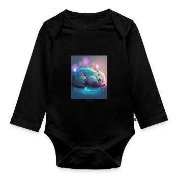 Otter Pet Owners Funny Sleepyhead Otter - Organic Longsleeve Baby Bodysuit - black - Front