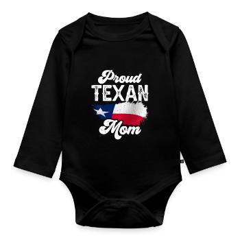 Stolze Texanische Mutter Texanisch Texas Texaner - Baby Bio-Langarm-Body - Schwarz - Vorne