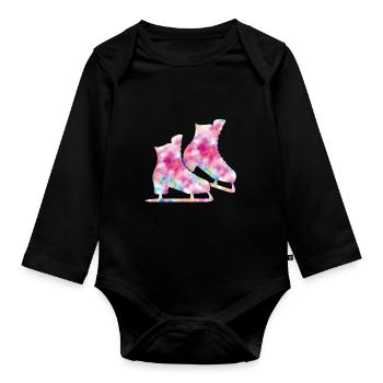 Patinage - Body Bébé bio manches longues - noir - Devant