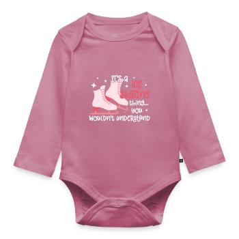 Patinage - Body Bébé bio manches longues - mauve - Devant