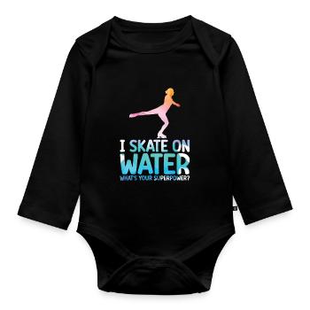 Patinage - Body Bébé bio manches longues - noir - Devant