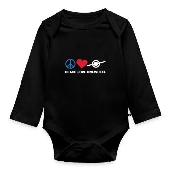 Unicycle - Organic Longsleeve Baby Bodysuit - black - Front