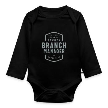 Branch Manager Funny Job Occupation - Organic Longsleeve Baby Bodysuit - black - Front