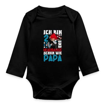 Ich bin 2 - Mädchen Rocker - Baby Bio-Langarm-Body - Schwarz - Vorne