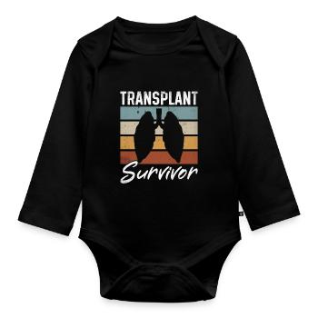Poumon effondre Donneur Lung Survivor Vintage - Body Bébé bio manches longues - noir - Devant