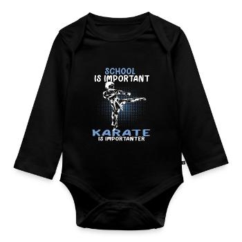 Karate important karateka Asian martial arts - Organic Longsleeve Baby Bodysuit - black - Front