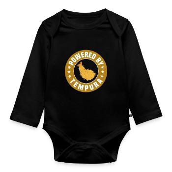 Powered by tempura - Organic Longsleeve Baby Bodysuit - black - Front