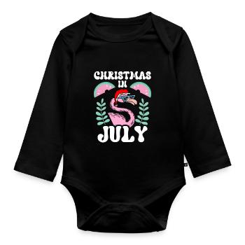 Weihnachten Im Juli Christmas In July Humor Santa - Organic Longsleeve Baby Bodysuit - black - Front