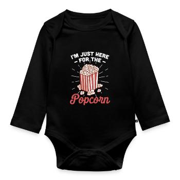 Popcorn - Baby Bio-Langarm-Body - Schwarz - Vorne