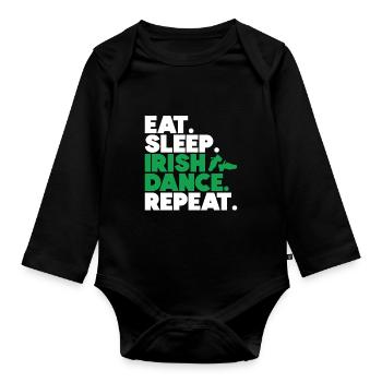 Irischer Tanz - Baby Bio-Langarm-Body - Schwarz - Vorne