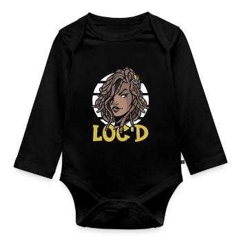 C’est The Locs For Me - Afro Hair Black American - Body Bébé bio manches longues - noir - Devant