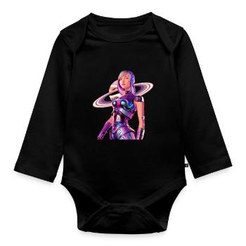 Space Girl 2 - Body Bébé bio manches longues - noir - Devant