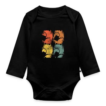 Gardener Watering Can Retro - Organic Longsleeve Baby Bodysuit - black - Front
