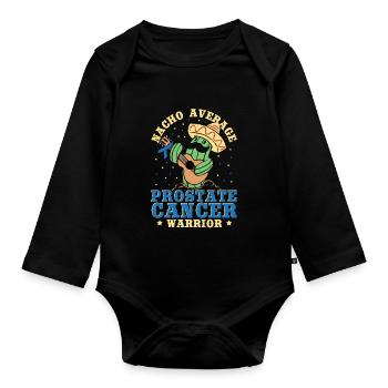 Nacho Average Prostate Cancer Warrior Light Blue - Baby Bio-Langarm-Body - Schwarz - Vorne