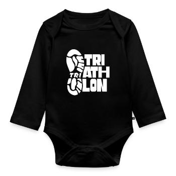 Triathlon Triathlete Sport Triathlete Triathlons - Organic Longsleeve Baby Bodysuit - black - Front