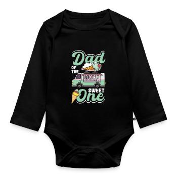 Papa of the sweet - Organic Longsleeve Baby Bodysuit - black - Front