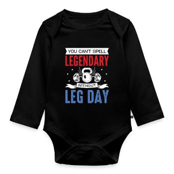 Impossible d’épeler légendaire sans Leg Day pour Body Bui - Body Bébé bio manches longues - noir - Devant