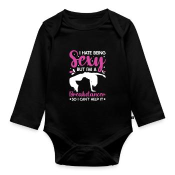 Break Dancing - Organic Longsleeve Baby Bodysuit - black - Front