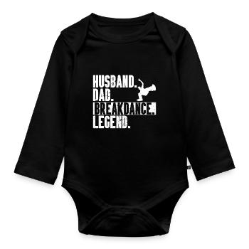 Break Dancing - Organic Longsleeve Baby Bodysuit - black - Front