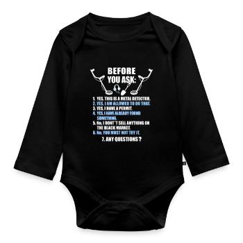 Sondengänger Sondler sondeln Lustiges - Baby Bio-Langarm-Body - Schwarz - Vorne