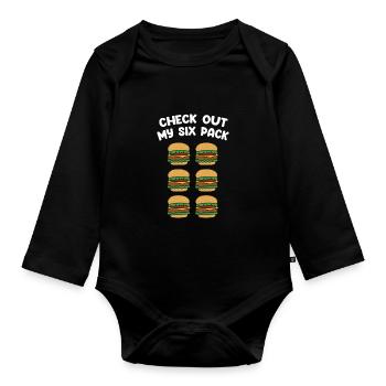 Drôle de citation de hamburger Cheeseburger Lover - Body Bébé bio manches longues - noir - Devant